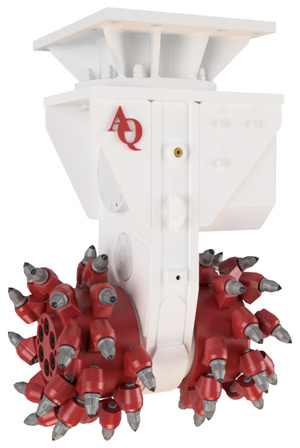 For hard rock grinding and other heavy duty applications